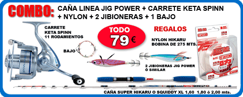 CAÑAS / EMBARCACIÓN Y VOLANTIN / PESCA DEL CALAMAR Y RUBBERJIG